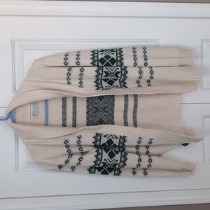 Vintage 70s Kmart Nordic Knit Shawl Collar Cardigan